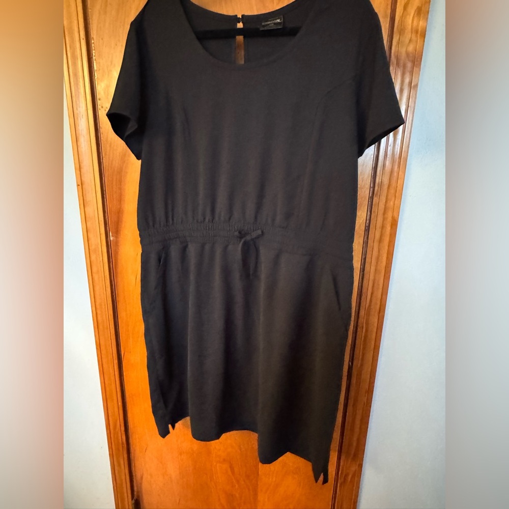 Chic Black Drawstring Dress